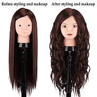 Mannequin Head Human Hair Beauty Star Doll Head For Practice Hair Styling 80 Real Hair Cosmetology Makeup Hairdressing Traini