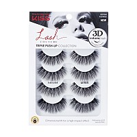 Kiss Lash Couture Triple Push Up Collection Multipack 3D Volume False Eyelashes With Triple Design Technology Multiangles L