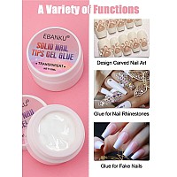 Ebanku Solid Nail Glue Gel 2Pcs Clear Solid Gel Nail Glue For Press On Nails Soft Gel Nail Tips Glue Solid Hard Gel Glue For A