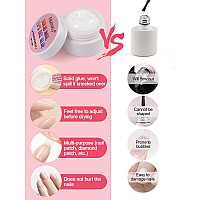 Ebanku Solid Nail Glue Gel 2Pcs Clear Solid Gel Nail Glue For Press On Nails Soft Gel Nail Tips Glue Solid Hard Gel Glue For A