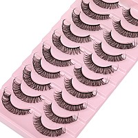 Wiwoseo False Eyelashes Russian Strip Lashes Faux Mink Lashes Wispy Fluffy 16Mm Lightweight 3D Effect Russian Volume Fake Eyelas