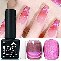 Ahamiou 9D Cat Eye Gel Polish Set Crystal Dopamine Magnetic Gel Nail Polish Kit Chameleon Galaxy Glitter Cat Eye Effect Nail Art