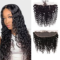 12A Grade Deep Wave Lace Frontal 13X4 Ear To Ear Lace Frontal 18 Inch 100 Unprocessed Brazilian Virgin Human Hair Swiss Lace Fr