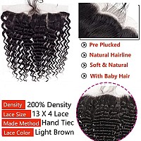 12A Grade Deep Wave Lace Frontal 13X4 Ear To Ear Lace Frontal 18 Inch 100 Unprocessed Brazilian Virgin Human Hair Swiss Lace Fr