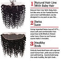 12A Grade Deep Wave Lace Frontal 13X4 Ear To Ear Lace Frontal 18 Inch 100 Unprocessed Brazilian Virgin Human Hair Swiss Lace Fr