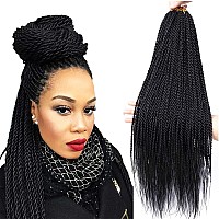 Senegalese Twist crochet Hair - 8 Packs 26 Inch crochet Hair For Black Women, 35 StrandsPack Small Twist crochet Braids Hair Hot Water Setting, crochet Braiding Hair with Natural Ends(26 Inch, 1B)