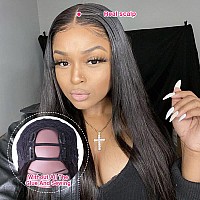 Sooolavely 24 Inch U Part Human Hair Wigs For Black Women Straight Beginner Friendly Unprocessed Brazilian Virgin Human Hair Wig