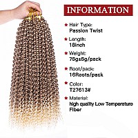 Xtrend 18 Inch Passion Twist Hair Water Wave Crochet Hair 2 Packs Boho Synthetic Extension Crochet Hair 16Strandspack T27613