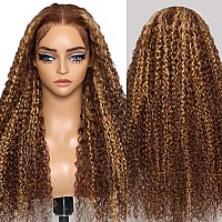 Faba Highlight Ombre Deep Wave Wig Honey Blonde Lace Front Wigs Human Hair Pre Plucked 20 Inch 13X4 Ombre Lace Front Wigs Human