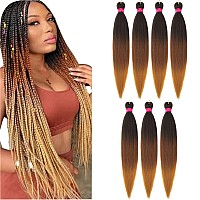 36 Ombre Pre Stretched Braiding Hair Yaki Texture Crochet Braid Hair Extensions 4 Tones Kanekalon Braiding Hair Pre Stretched