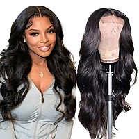 4X4 Lace Front Wigs Human Hair Pre Plucked With Baby Hair 150 Density 20 Inch Body Wave Brazilian Virgin Frontal Human Hair Wig