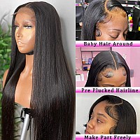 4X4 Lace Front Wigs Human Hair Pre Plucked 150 Density Straight Glueless Lace Frontal Wigs Human Hair For Black Women 4X4 Brazi