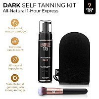 Bronze Tan Dark Self Tanning Kit All Natural 1-Hour Express Sunless Tanner Mousse 200Ml, Instant Self Tanner Lotion With Bronzer, Self Tanning Mitt And Kabuki Brush