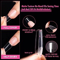 Una Gella Square Fake Nails 216Pcs Square Press On Nails Preshape Clear Square Nails Tips For Full Cover Acrylic French False N