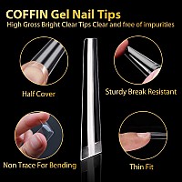 Una Gella Coffin Fake Nails Long 504Pcs Coffin Gel Nail Tips For Half Cover Acrylic Coffin Nails False Nails For Nail Extension