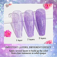 Mizhse Jelly Reflective Glitter Gel Nail Polish Kit Flash Disco Diamond Sheer Gel Polish Sparkle 12Pcs Translucent Soak Off Uv