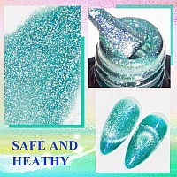 Mizhse Unicorn Cat Eye Gel Nail Polish 7Ml Pearl Mermaid Cateye Magnetic Gel Polish Kit Pink Blue Soak Off Uv Led Diy Manicure