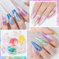 Mizhse Unicorn Cat Eye Gel Nail Polish 7Ml Pearl Mermaid Cateye Magnetic Gel Polish Kit Pink Blue Soak Off Uv Led Diy Manicure