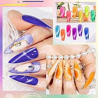 Mizhse Neon Cat Eye Gel Nail Polish Set 12Pcs Cateye Blue Green Purple Soak Off Gel Polish Magnetic Manicure Kit For Nail Art S