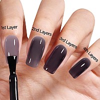 Aillsa Jelly Gel Nail Polish Sheer Black Gel Polish Translucent Nail Polish Gel Soak Off U V Gel Polish Neutral Gel Polish For