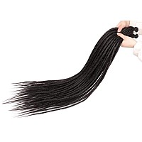 Aguacor 36Inches Synthetic Single Ended Dreadlock Extensions 20 Strands Thin 06Cm Long Soft Black Brown Se Dreadlock Extensions