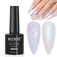 Mizhse Pearl Gel Nail Polish Glitter Drawing Mermaid Gel Polish Shell Thread Shimmer Iridescent Nail Gel Soak Off Gel Polish Fo