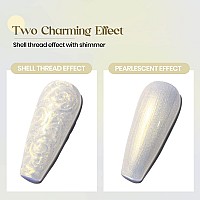 Mizhse Pearl Gel Nail Polish Glitter Gel Polish Shell Thread Effect Soak Off Uv Led Shimmer Nail Gel For Nail Salon Home Diy Ma