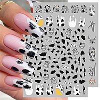 7 Sheets Cartoon Nail Art Stickers Nails Art Supplies 3D Selfadhesive Nail Decals Holographic Cow Graffiti Butterfly Leopard Pr