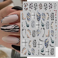 7 Sheets Cartoon Nail Art Stickers Nails Art Supplies 3D Selfadhesive Nail Decals Holographic Cow Graffiti Butterfly Leopard Pr