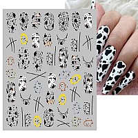 7 Sheets Cartoon Nail Art Stickers Nails Art Supplies 3D Selfadhesive Nail Decals Holographic Cow Graffiti Butterfly Leopard Pr