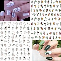 8 Sheets Graffiti Fun Nail Art Stickers Abstract Face 3D Selfadhesive Nail Decals Diy Nail Art Supplies Designer French Nail St