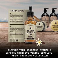 Striking Viking Beard Growth Oil With Biotin Thickening Conditioning Beard Oil Growth Naturally Derived Beard Oil For Faci