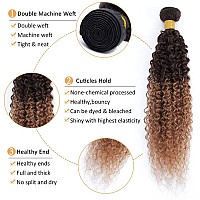 Curly Bundles With Frontal Human Hair 2 Tone Ombre 3 Bundles With Frontal 13X4 Ear To Ear Lace Frontal Brazilian Virgin Human Ha