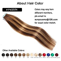 Suyya Tape In Hair Extensions Human Hair 50Gpack 20Pcs Straight Seamless Skin Weft Tape In Real Hair Extensions Ombre Balayage