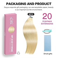 Suyya Tape In Hair Extensions Human Hair Bleach Blonde 40Gpack 20Pcs Straight Seamless Skin Weft Tape In Real Human Hair Extens