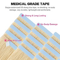 Suyya Tape In Hair Extensions Human Hair Bleach Blonde 40Gpack 20Pcs Straight Seamless Skin Weft Tape In Real Human Hair Extens