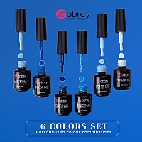 Mobray Gel Nail Polish Set6 Colors White Royal Baby Blue Navy Lake Blue Gel Polishsea And Sky Tones Nail Gel Polish Kitso