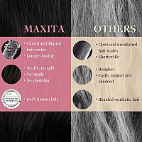 Maxita Clip In Hair Extensions Real Human Hair 20 Inch 5Pcs 80G Natural Black Real Hair Extensions Natural Straight Hair Extens