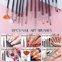 Saviland 31 Pcs Nail Art Brushes Set Nail Brushes For Nail Art U V Gel Nail Brushes Acrylic Nail Brushes Liner Brushes Dotti