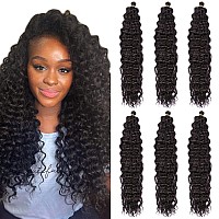 MAYSA Soft Ocean Wave Crochet Hair 22 inch 6 Packs Curly Crochet Hair Synthetic Hawaii Wavy Crochet Hair Extension (#2 Dark Brown)