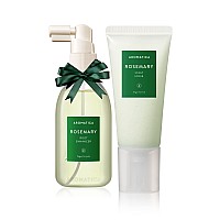 AROMATIcA Rosemary Scalp Scrub and Scalp Spray Set - Protect and Refresh Your Hair from Toxins with Rosemary Oil