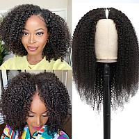 Kiqibeauty V Part Human Hair Wig For Black Women Upgrade U Part Wig Kinky Curly Wig 100 Virgin Hair Glueless Wear And Go Wig Mi