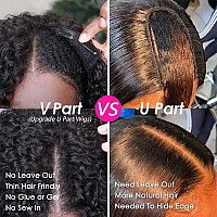 Kiqibeauty V Part Human Hair Wig For Black Women Upgrade U Part Wig Kinky Curly Wig 100 Virgin Hair Glueless Wear And Go Wig Mi