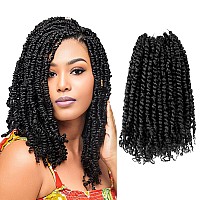 Kavsorapi Passion Twist Hair 12 Inch Short Pre Looped Crochet Braids Pre Twisted Crochet Twist 8 Packs 1Bnatural Black