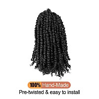 Kavsorapi Passion Twist Hair 12 Inch Short Pre Looped Crochet Braids Pre Twisted Crochet Twist 8 Packs 1Bnatural Black