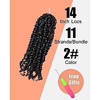 KAVSORAPI Passion Twist Hair 14 Inch 8 Packs Pre-twisted Crochet Braiding Hair Pre-looped Short Passion Twist Crochet hair (2#/Off Black)