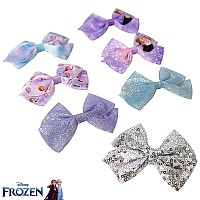 Frozen 2 Girls 7 Piece Princess Hair Bow Set