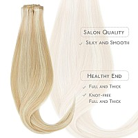 Wennalife Clip In Hair Extensions 70G 20 Inch Dirty Blonde Mixed Bleach Blonde Hair Extensions Real Human Hair Short Remy Clip