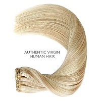 Wennalife Clip In Hair Extensions 70G 20 Inch Dirty Blonde Mixed Bleach Blonde Hair Extensions Real Human Hair Short Remy Clip