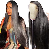 30 Inch Lace Front Wig Human Hair,180 Density 13x4 HD Transparent Straight Lace Front Wigs Human Hair Pre Plucked with Baby Hair,Glueless Straight Frontal Wigs Human Hair For Black Women